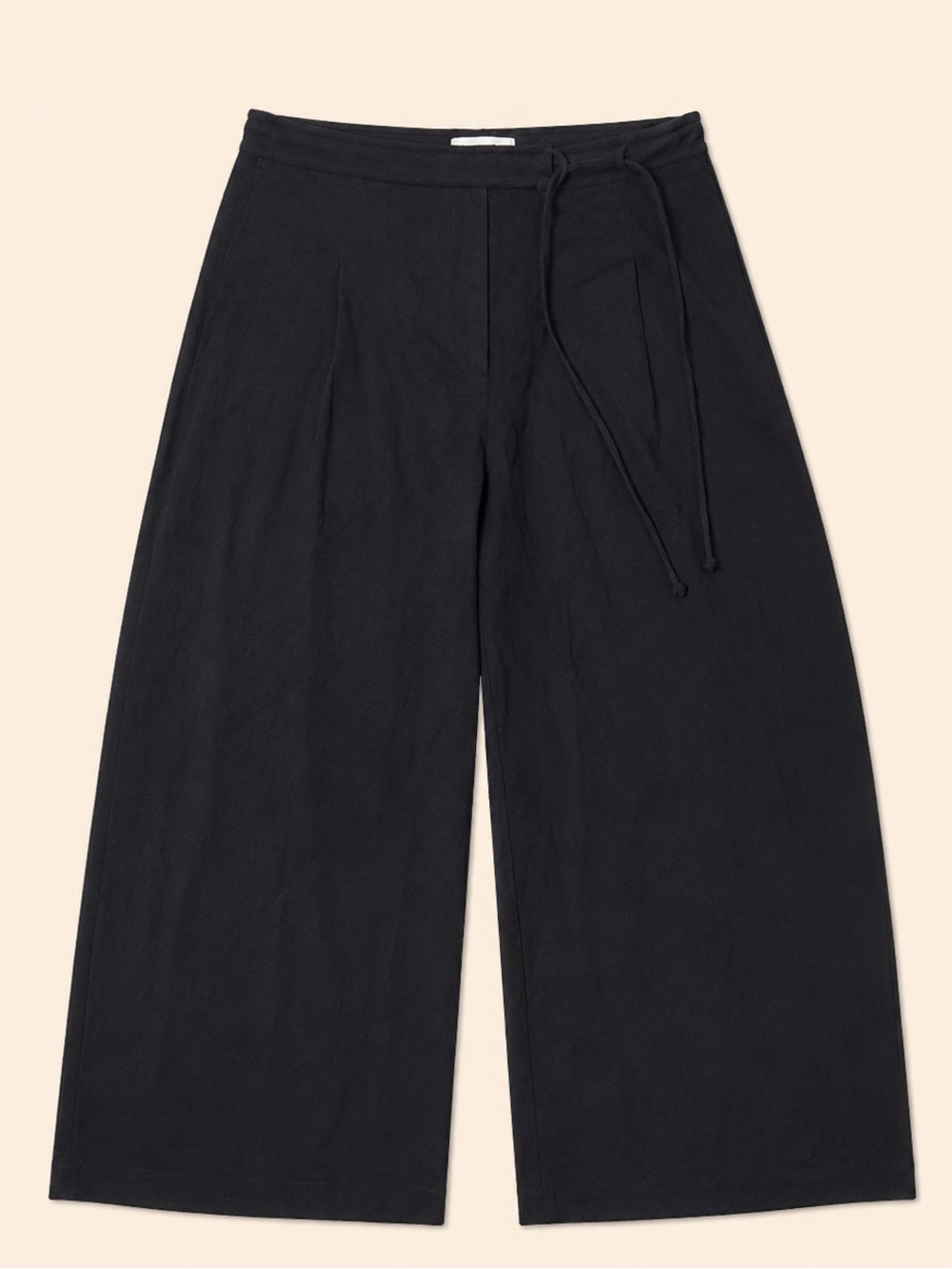 InSIS Black Wide Leg Cropped Pants Size Medium Cotton Linen Blend - Picture 1 of 4
